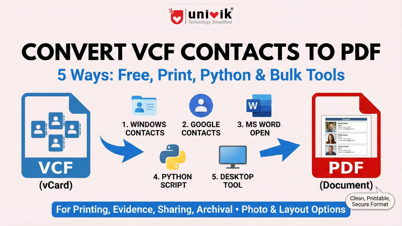 How to Convert VCF Contacts to PDF (5 Methods for Print, Backup, and Legal Use)