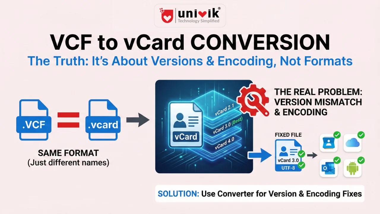 VCF to vCard Same Format, Different Versions (When and How to Convert)