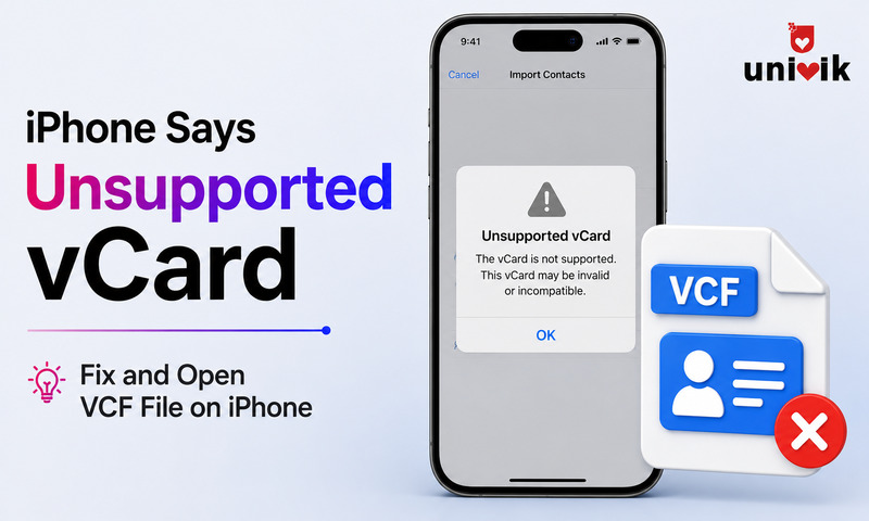 iphone unsupported vcard