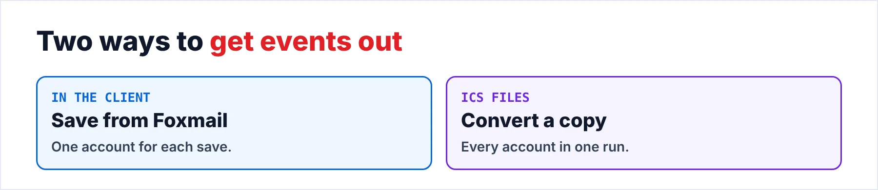 Two ways to get events out