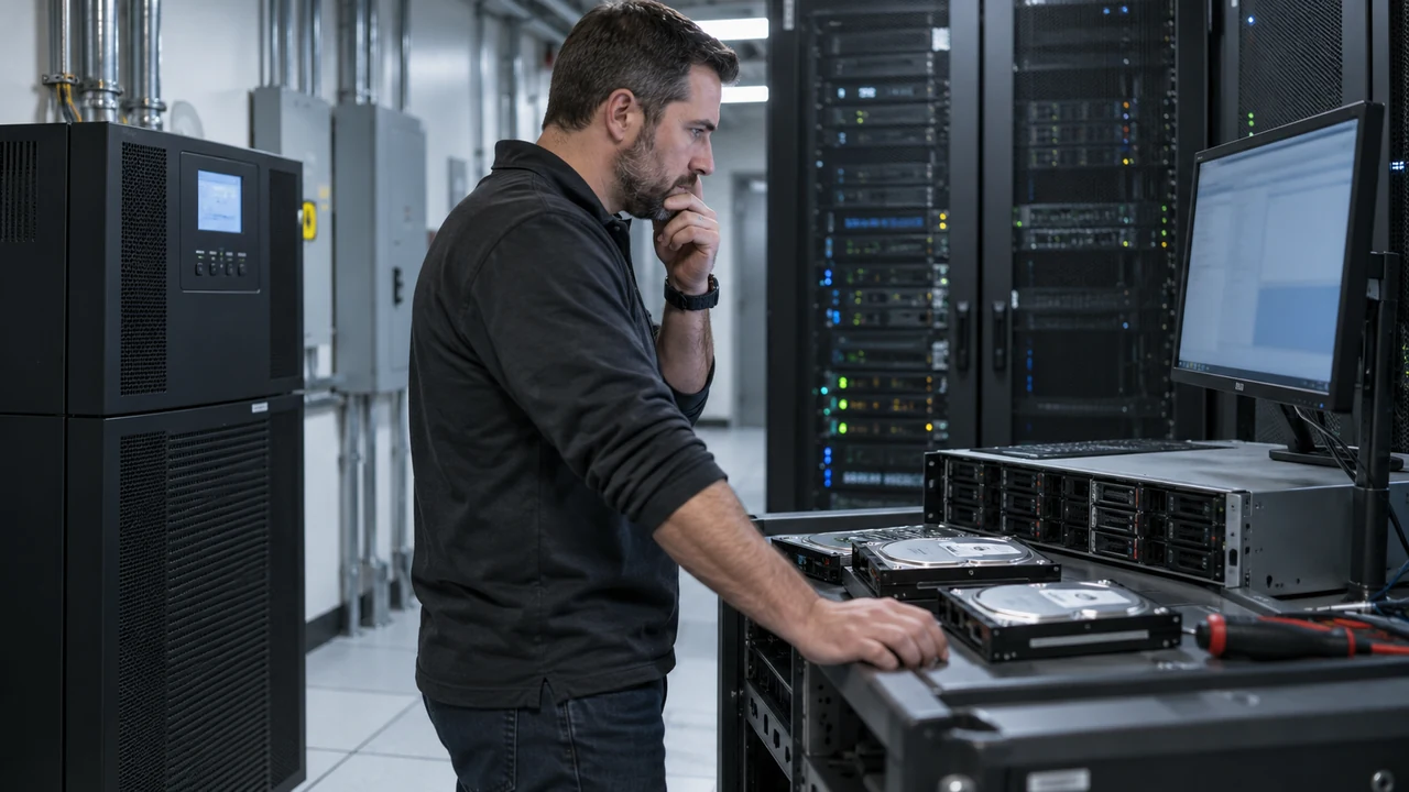 After an unclean stop, check the database and its transaction logs before choosing a recovery step.