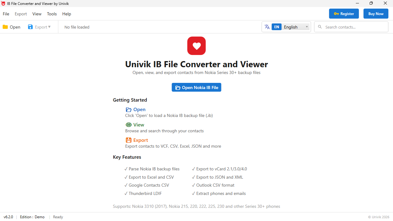 Open Nokia phonebook.ib file