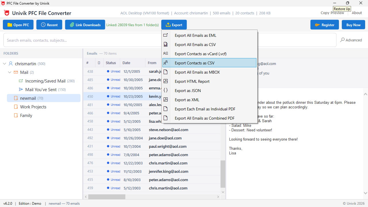 PFC File Converter - Export to PST PDF EML